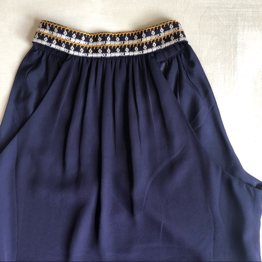 [THML] Embroidered Deep V Racerback Shift Dress - Picture 11 of 13